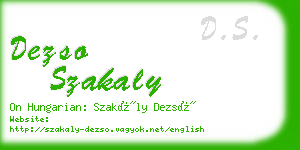 dezso szakaly business card